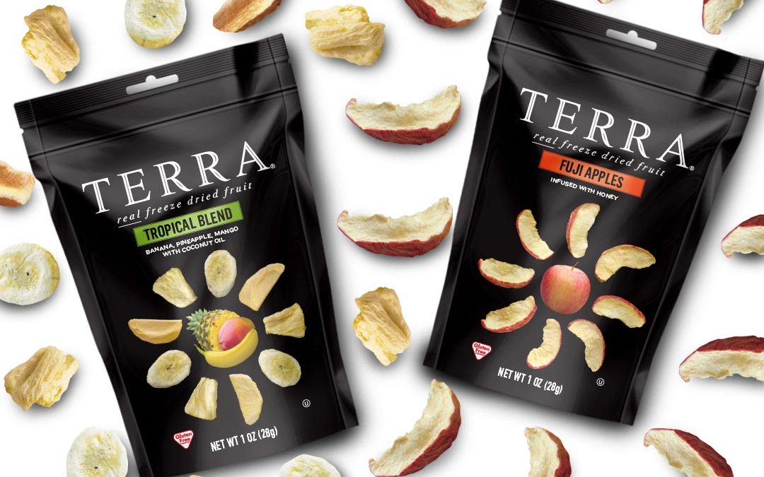 TERRA Freeze Dried Real Fruit: packaging design system